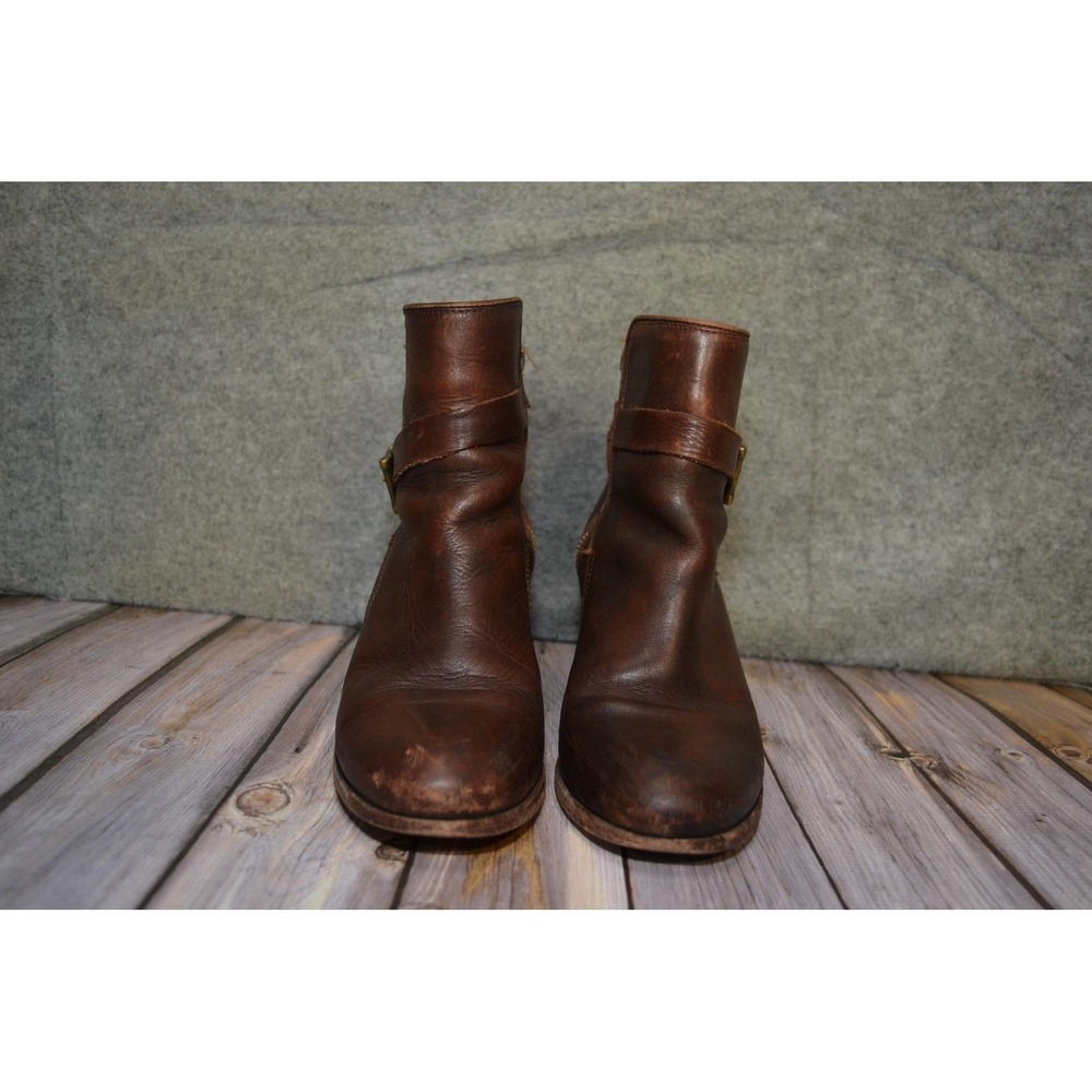 Frye Boots Womens Size 9 B Brown Leather Ankle Buckle Booties Malorie Knotted - Picture 2 of 14